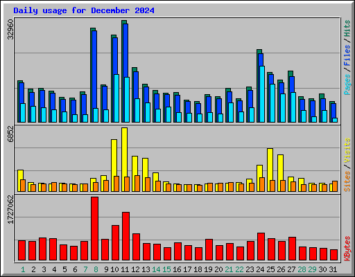 Daily usage for December 2024