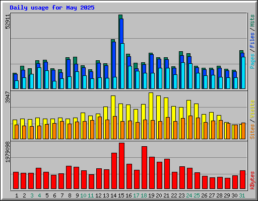 Daily usage for May 2025