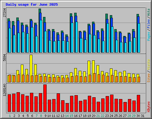 Daily usage for June 2025