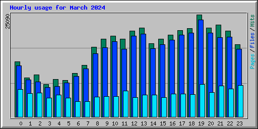 Hourly usage for March 2024