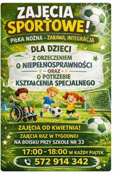 <h2><a href='news,14868,1.html'>Futbol Plus - bezp�atne zaj�cia sportowe dla dzieci z orzeczeniem o niepe�nosprawno�ci </a></h2>